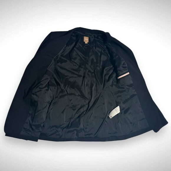 Hugo Boss Size 4 Jabina Longline Wool Blazer Jacket Black‎ Office Professional - Picture 5 of 13
